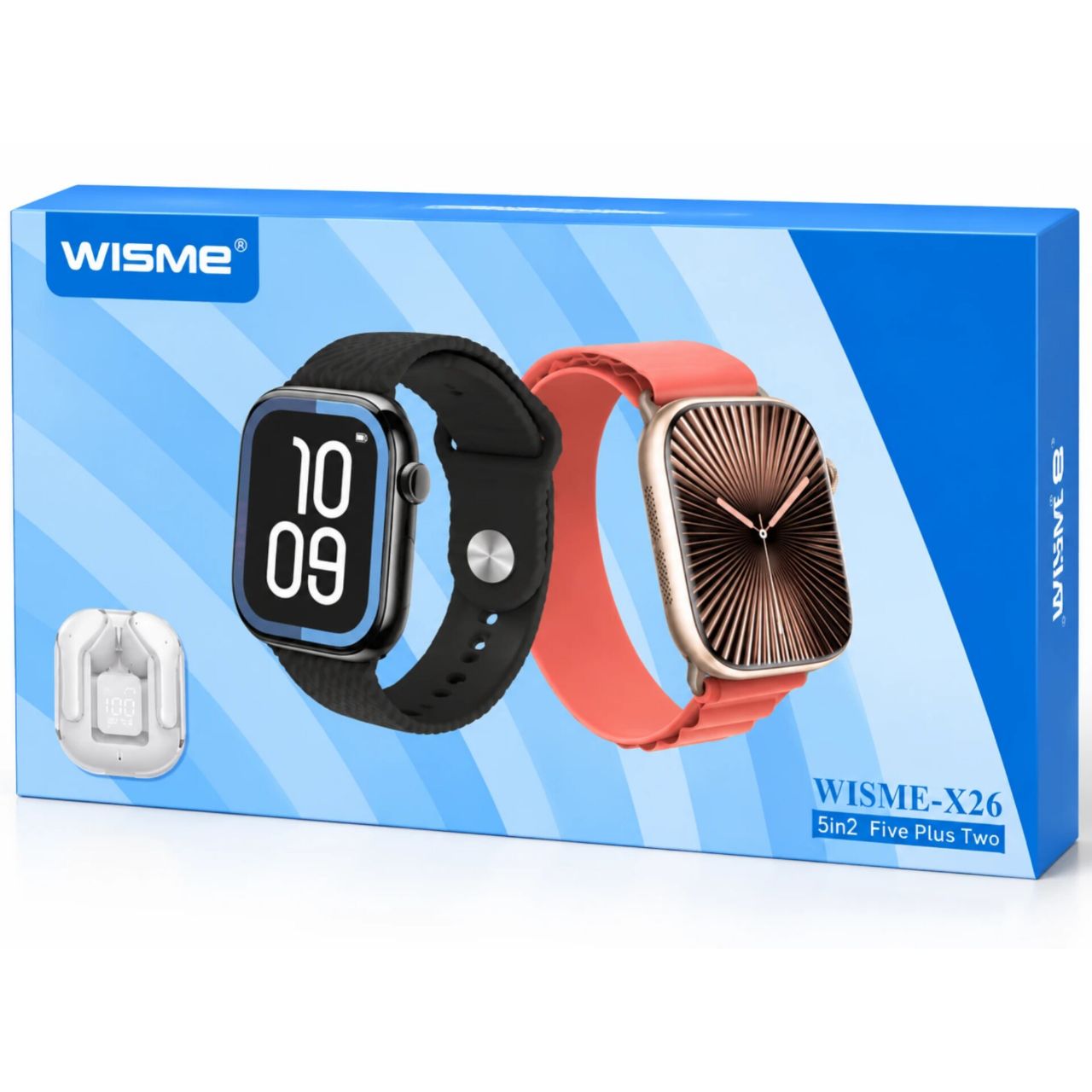 ساعت هوشمند WISME دارای پنج عدد بند و ایرپاد مدل WS-X26 با منو فارسی
